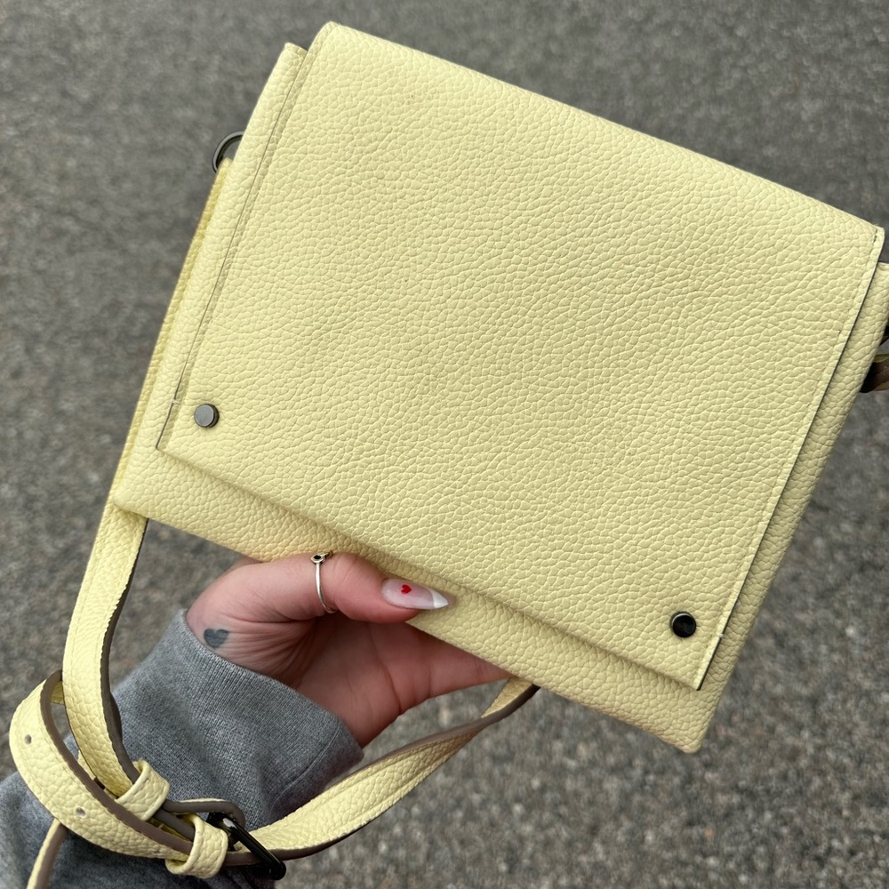 yellow crossbody bag with adjustable strap